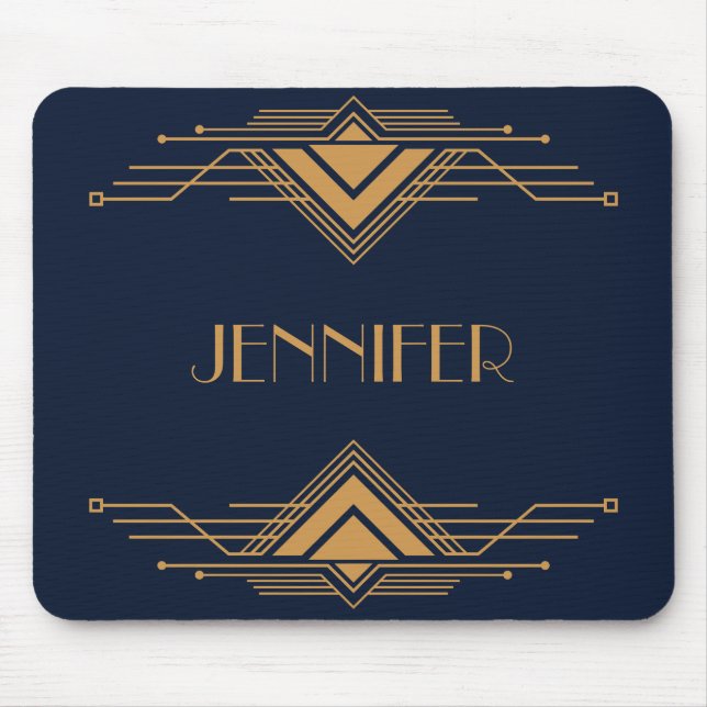 Mousepad Design de Arte Geométrica do Ouro Elegante (Frente)