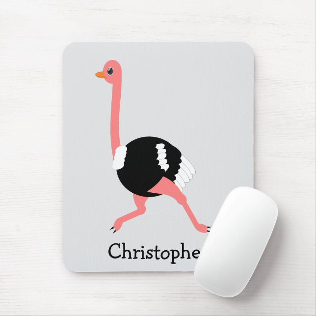 Mousepad Design de Avestruz (Com mouse)