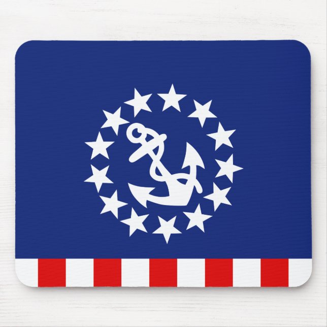 Mousepad Design de Bandeira do Yacht Americano Náutico (Frente)