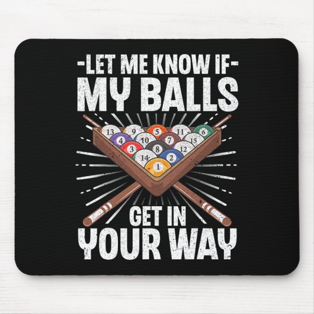 Mousepad Design De Bilhar Engraçado Para Homens Piscina Bil (Frente)