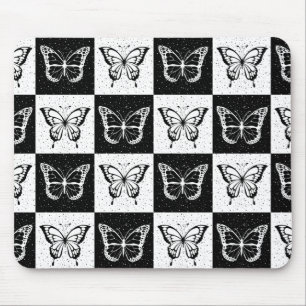 Mousepad Design de borboleta branca-preta com controlo