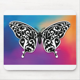 Mousepad Design de borboleta com cores sunset