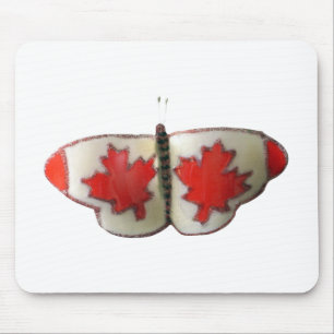 Mousepad Design de Borboleta de Bandeira Canadiana