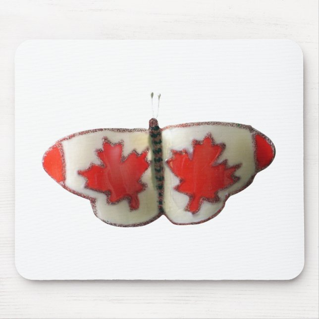 Mousepad Design de Borboleta de Bandeira Canadiana (Frente)