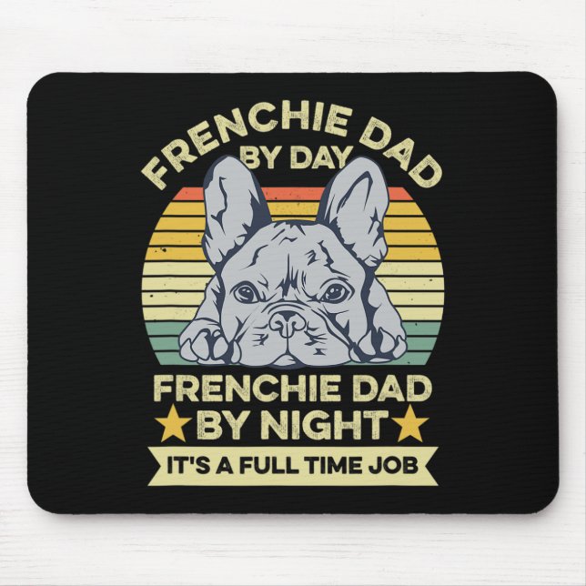 Mousepad Design de Bulldog Francês para Seu Pai Francês (Frente)