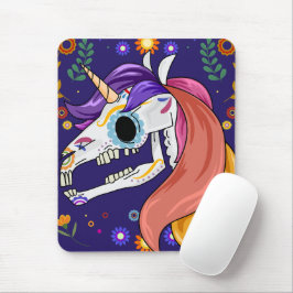 Mousepad Design de Cabeça de Esqueleto Unicórnio Resistente