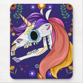 Mousepad Design de Cabeça de Esqueleto Unicórnio Resistente