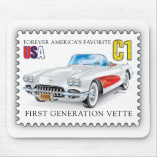Mousepad Design de Carimbo Branco C1 Corvette