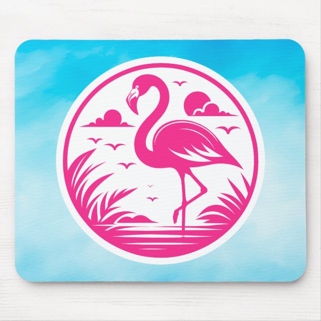 Mousepad Design de Círculo de Verão Flamingo Rosa-68730 (Frente)