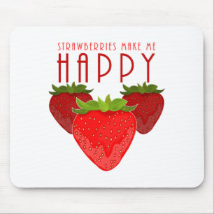 Mousepad Design de Citação de Morango Fofo Fruta Kawaii