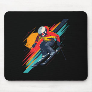 Mousepad Design de Corredor de Esqui Antigo - Retro
