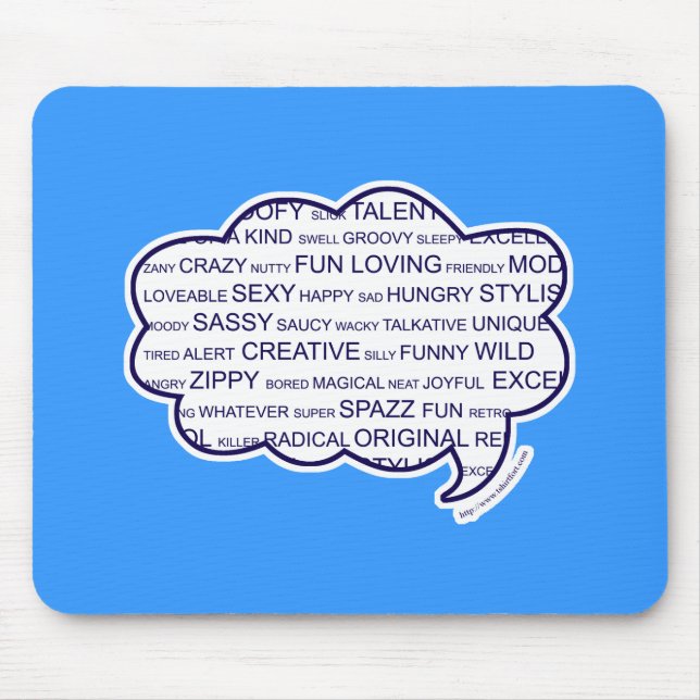 Mousepad Design de Emoções de Diversão em Nuvem de Personal (Frente)