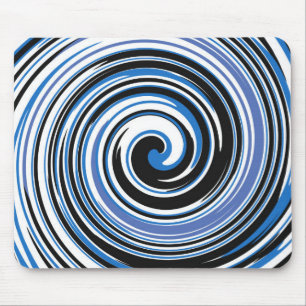 Mousepad design de espiral preto e azul