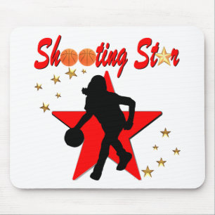 MOUSEPAD DESIGN DE ESTRELA DE TIRADA DE BASQUETEBOL VERMELH