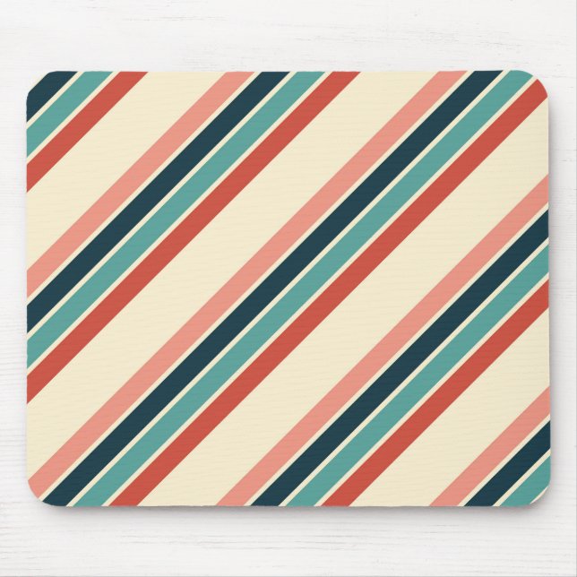 Mousepad Design de faixas diagonais multicoloridas (Frente)