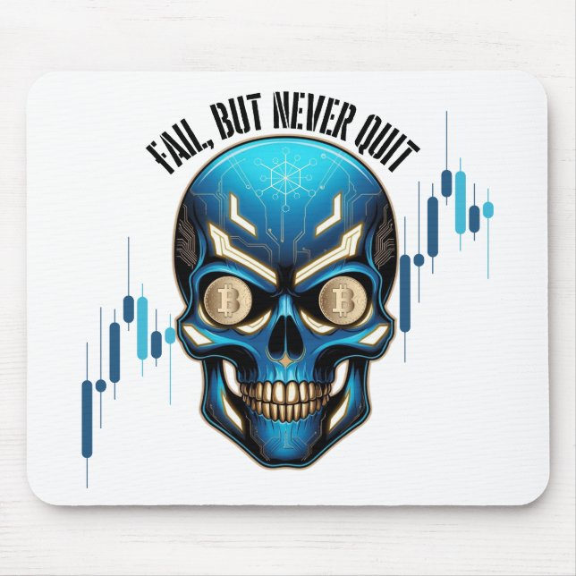 Mousepad Design de Fantasia | Cripto Btc | Motivação | Azul (Frente)