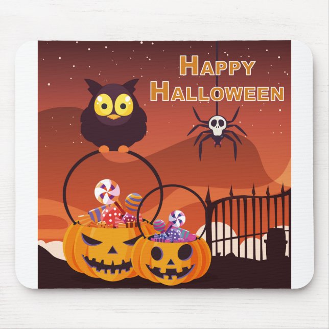 Mousepad Design de Feliz Halloween Muito Bonito (Frente)