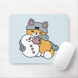 Mousepad Design de Feriado de Inverno de Gato Muito Diverti