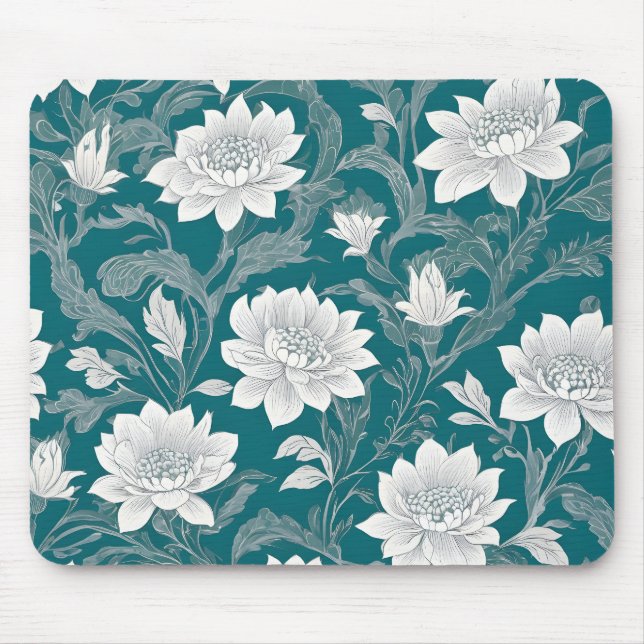 Mousepad Design de flor oriental branca (Frente)