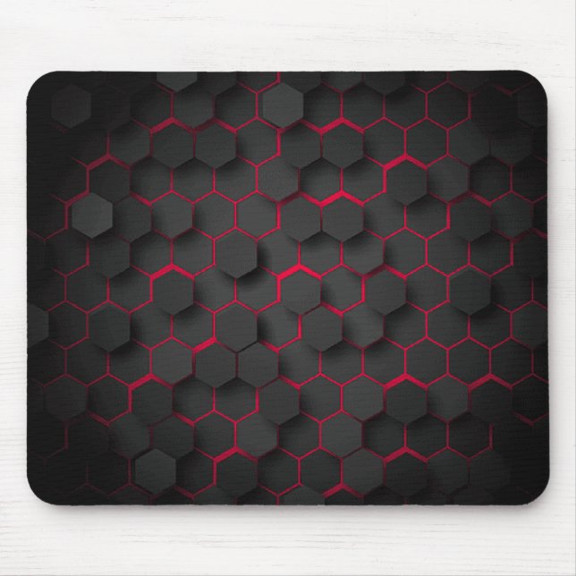 Mousepad Design de Hexágono Moderno de Profundidade Geométr (Frente)