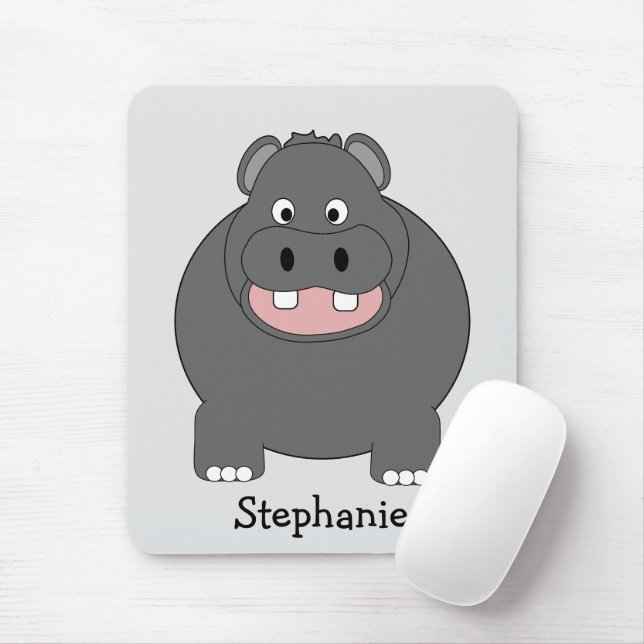 Mousepad Design de Hipopótamo (Com mouse)