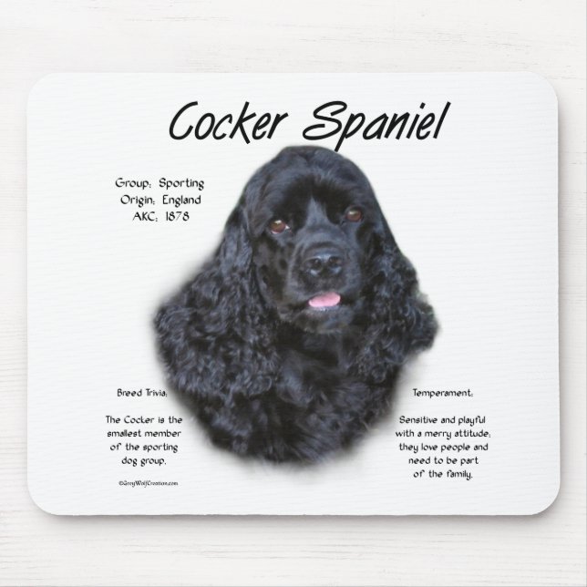 Mousepad Design de História do Cocker Spaniel (preto) (Frente)
