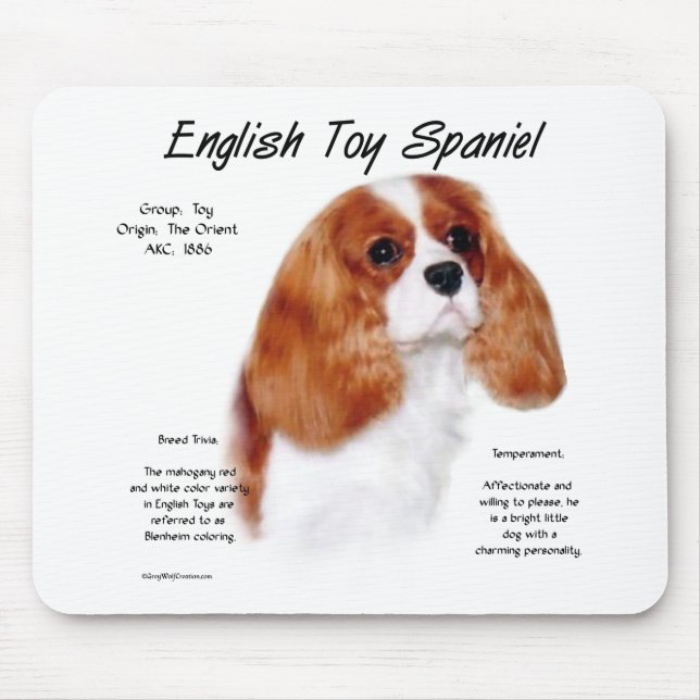 Mousepad Design de História do inglês Toy Spaniel (blenheim (Frente)