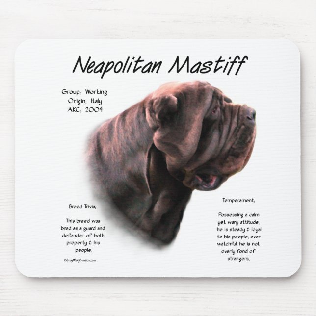 Mousepad Design de História do Mastiff napolitano (mogno) (Frente)