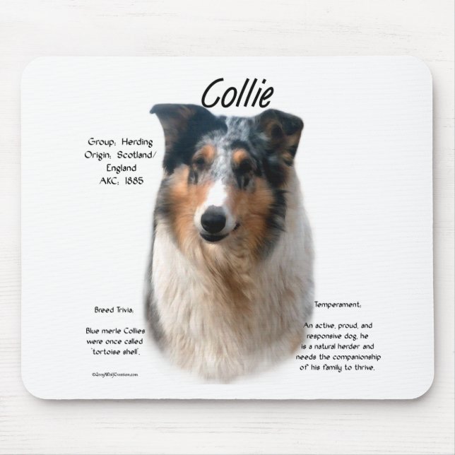 Mousepad Design de Histórico Collie (mesclagem suave) (Frente)