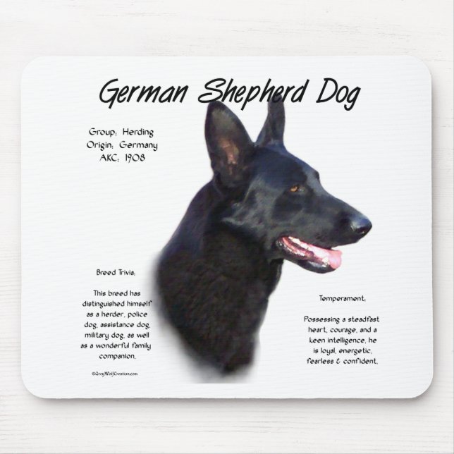 Mousepad Design de Histórico de Cachorro german shepherd (p (Frente)