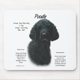 Mousepad Design de Histórico de Poodle (preto)
