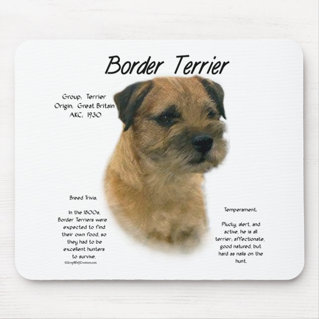 Mousepad Design de Histórico de Terrier de Borda (Frente)