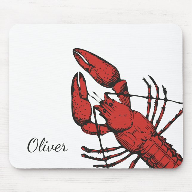 Mousepad Design de lagosta vermelha, estilo de vindima (Frente)