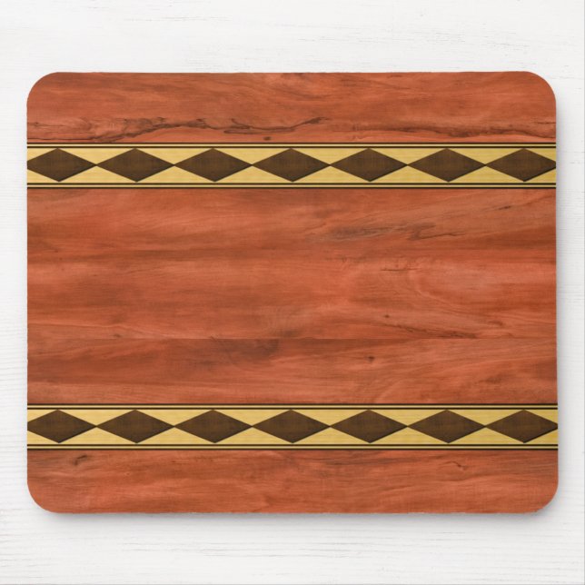 Mousepad Design de madeira incrustada (Frente)