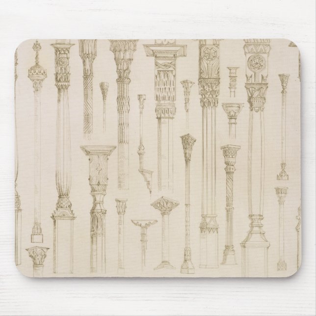 Mousepad Design de madeira persa e turco da coluna, 'de A (Frente)