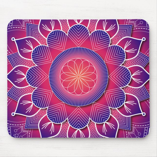 Mousepad Design de Mandala Tradicional Azul (Frente)