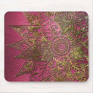 Mousepad Design de mão desenhada com um hena de flor da moe