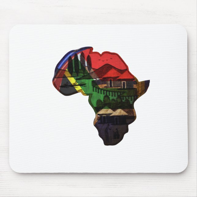 Mousepad Design de Mapa Africano Colorido (Frente)