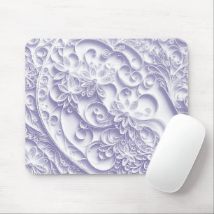 Mousepad Design de margarida de enrolamento de papel roxo