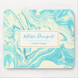 Mousepad Design de mármore legal no costume de turquesa e