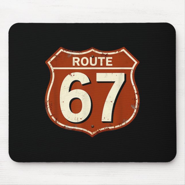 Mousepad Design de meme de estrada retrô engraçado da rota  (Frente)