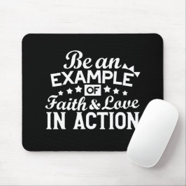 Mousepad Design de Motivação Cristã - Fé, Amor e Ato