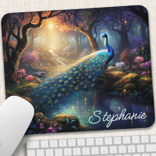 Mousepad Design de Nome Fantasia Pavão Encantado