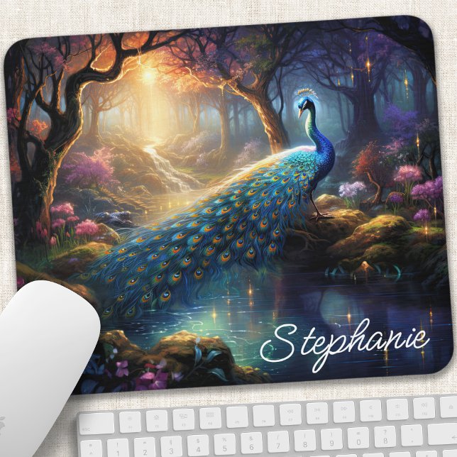 Mousepad Design de Nome Fantasia Pavão Encantado (Criador carregado)