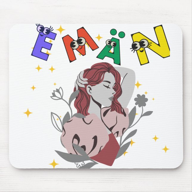 Mousepad design de nome fofo EMAN (Frente)