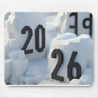 Mousepad Design de Número 3D para Ano Novo 2026