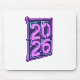 Mousepad Design de Número 3D para Ano Novo 2026
