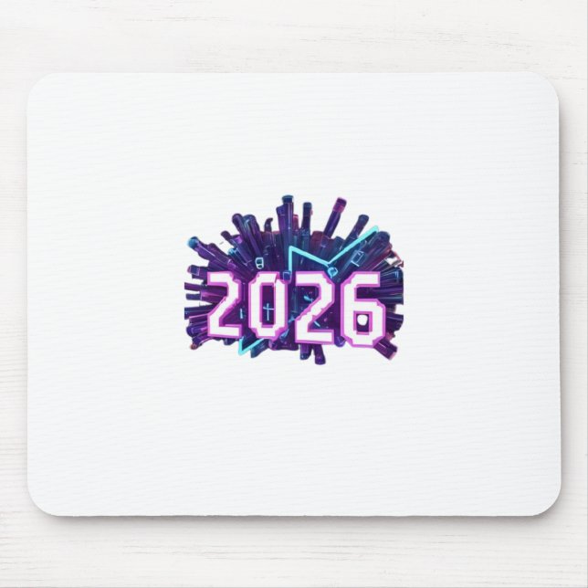 Mousepad Design de Número 3D para Ano Novo 2026 (Frente)