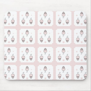 Mousepad Design de padrão contínuo de rato rosa - Decoração