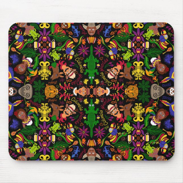 Mousepad Design de padrão de Colômbia exótico, mágico e enc (Frente)